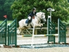 Sophie on Finn, water jump, Addington